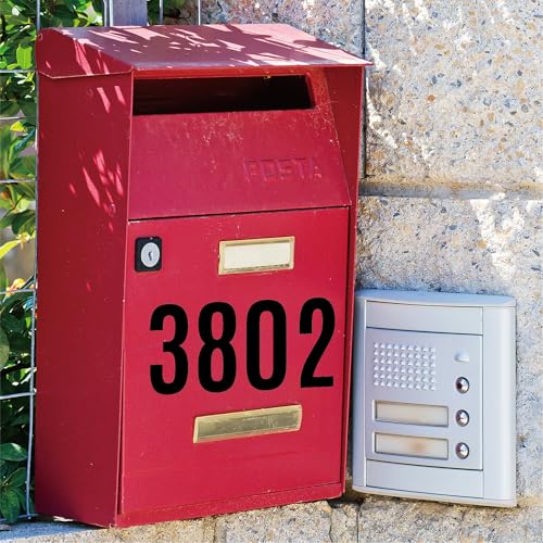 Image of 13 Sheets Large Letter and Numbers Stickers 6inch Vinyl Self Adhesive Stickers for Crafts Outdoor Sign Wall Mailbox Windows Doors Car Poster Board, Homes, Businesses, Address Numbers(Black)