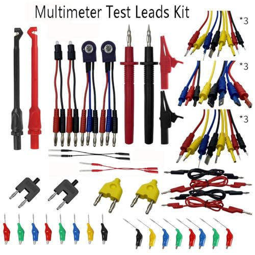 Image of 110pcs Automotive Circuit Test Leads Kit Multimeter Test Leads Kit Relay Tester Electric Tester Diagnostic Tool Automotive Back Probe Kit Wire Meter Leads with Alligator Clips and Black Carrying Case