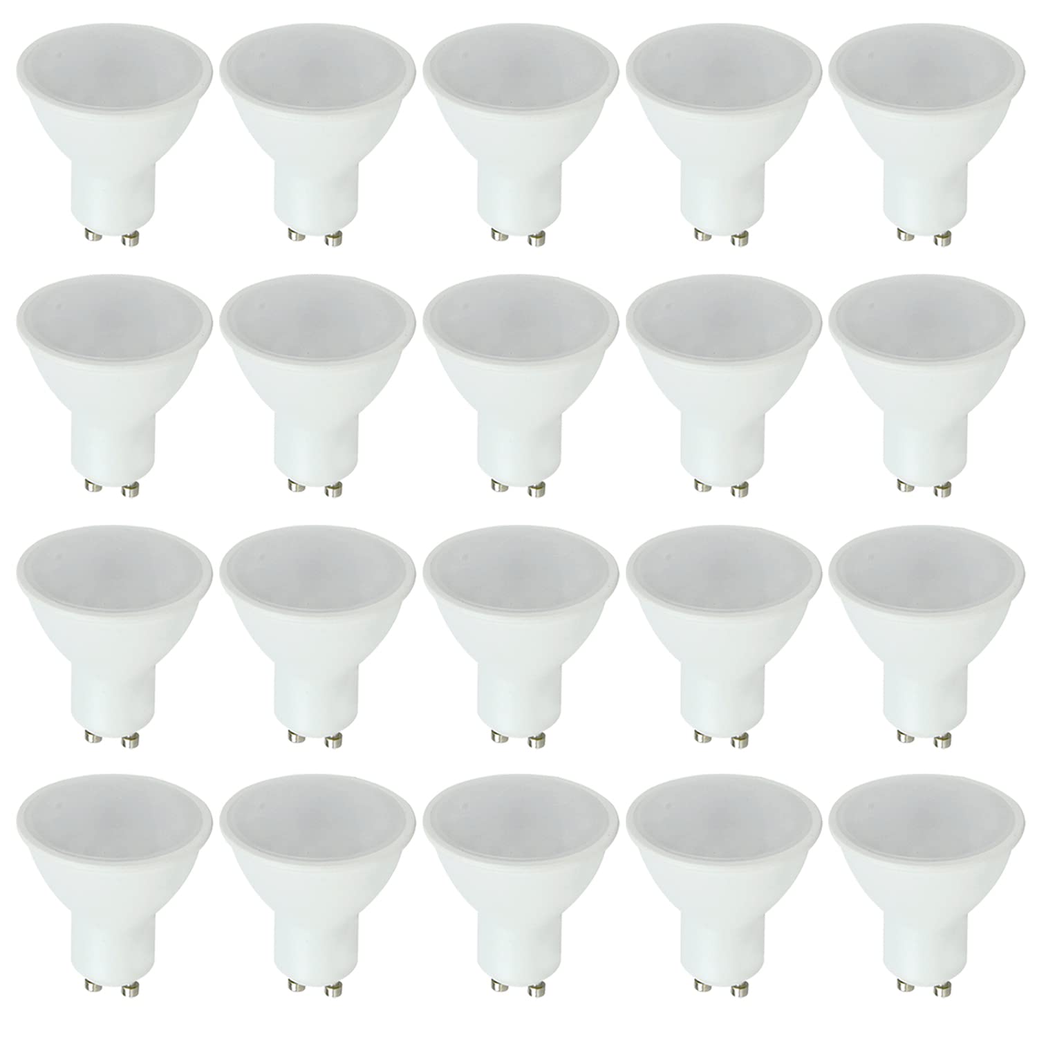 ValueLights GU10 Pack of 20 5W Spotlight Cool White LED Bulbs