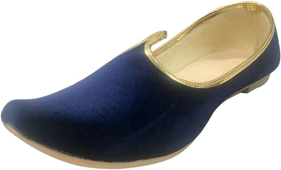 Mens Blue Khussa Shoes Punjabi Jutti Ethnic Jutti Beaded Shoes Indian Shoes