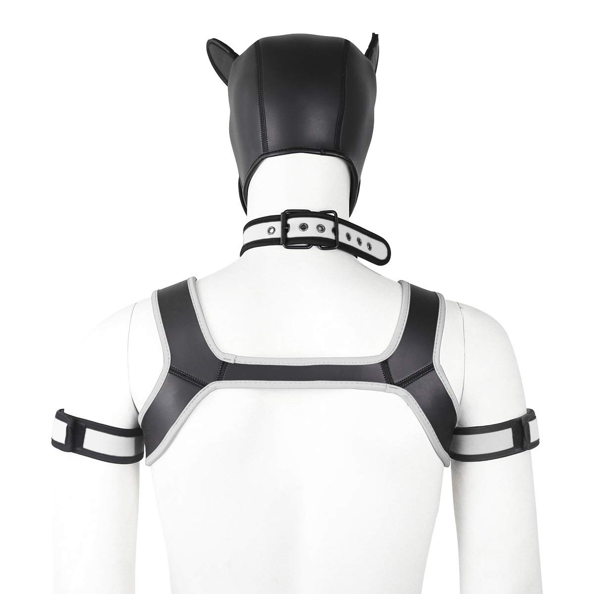 Maschera integrale in neoprene per cuccioli di cane, con cappuccio rimovibile, per Halloween