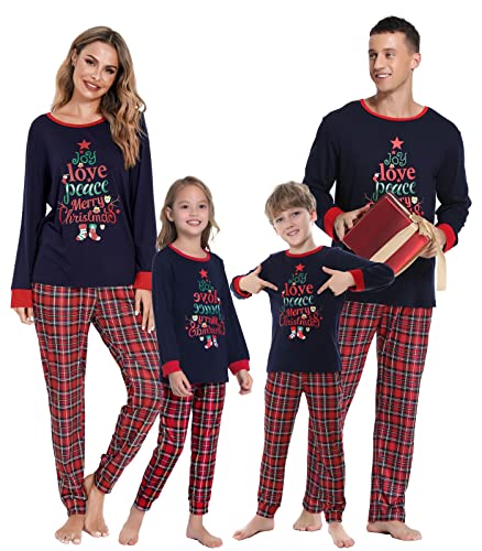 Lovasy Weihnachten Schlafanzug Langarm Familien Christmas Pyjama Familie...