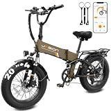 Jasion Hunter Pro Electric Bike for Adults, 720WH Removable Battery, 1800W Peak Motor, Max 30+MPH, 20''×4.0 Fat Tire, App Control & Full Suspension E-Bike, Hydraulic Brakes Folding Bicycle, 2PCS Ebike