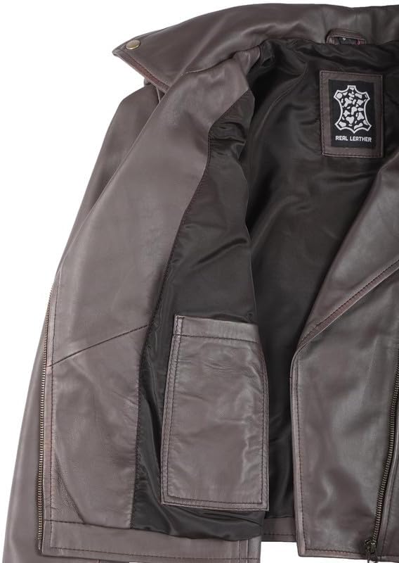 Blingsoul Real Lambskin Leather Jacket Women - Asymmetrical Style Womens Leather Jackets - Image 5