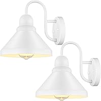Vista 11 de Brightever Luces de Porche de Cuello de Ganso para Exteriores, Paquete de 2 Accesorios de Luz de Granero Exterior Estilo Granja, Lámparas de Pared
