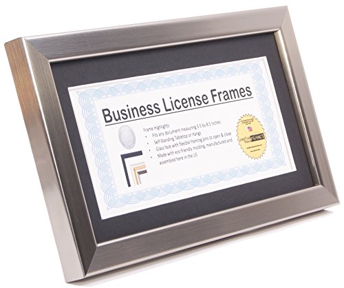 Creativepf [4-6X11Ss-B] Stainless Steel Business License Certificate Frames For Professionals 3.5 By 8.5 Inch Self #TOP2