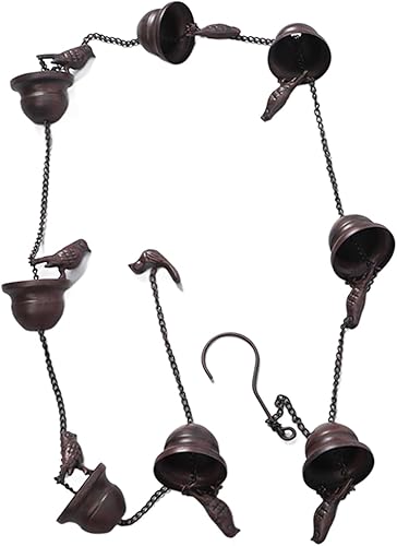 Miniatura 5 de Haofy Cadenas de lluvia para canalones, para exteriores, para pájaros, para exteriores, cadena de lluvia, decorativo, repuesto para canalones,
