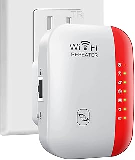 WiFi Repeater WiFi Extender Signal Booster High Speed WiFi Booster Home Wireless Internet Repeater Long Range Amplifier with Ethernet Port 1-Key Setup 2023 Released(red).