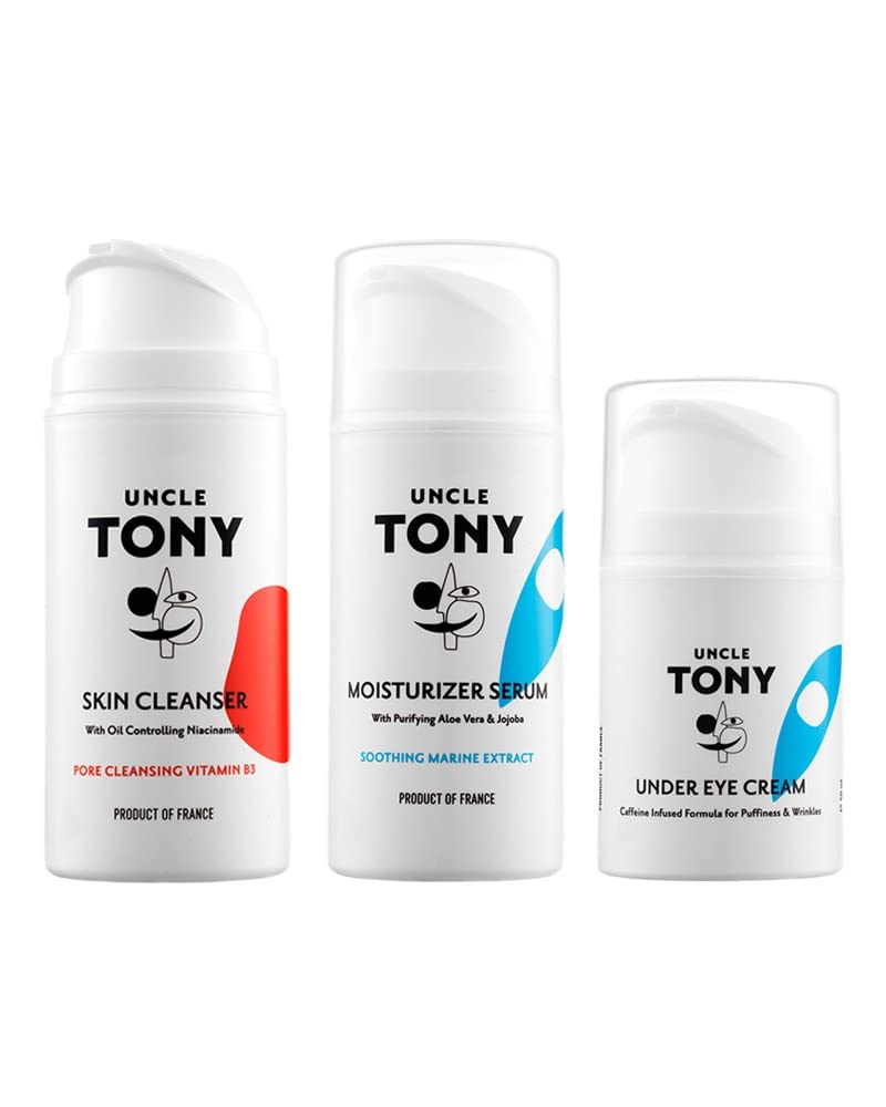 Uncle Tony Everyday Skincare Kit - Moisturizing Grooming Products with Eye Cream | Health & Personal Care Essentials | Effective Nourishment on Skin