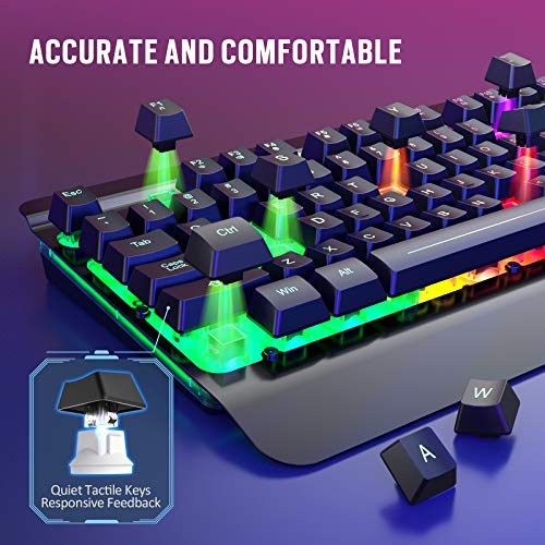 VicTsing Wired Gaming Keyboard and Mouse Combo, Led Rainbow Backlit Keyboard Quiet Metal Keyboard
