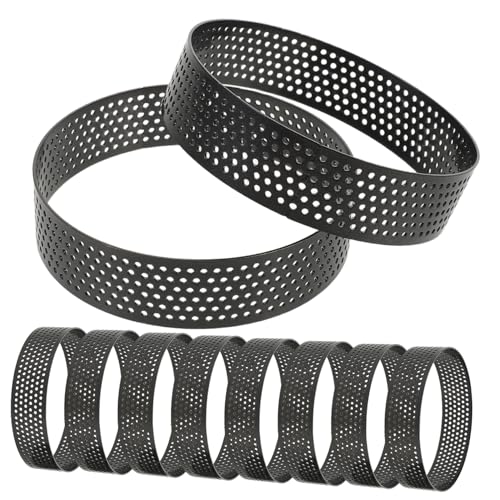 Homoyoyo 10 Piezas molde para mousse Mini molde de tarta mousse mould Black