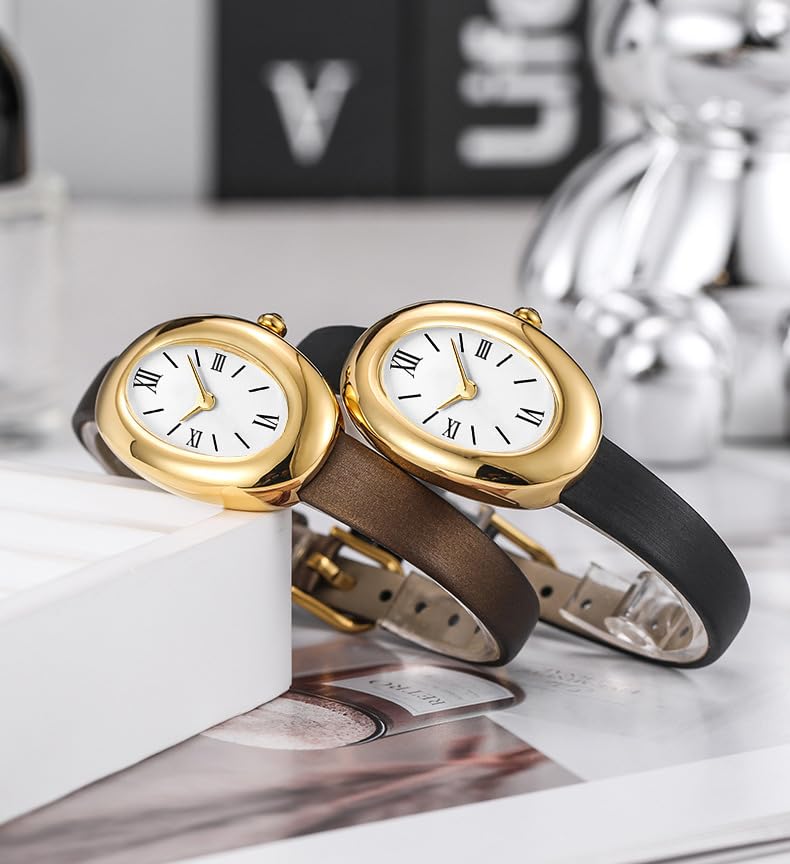 MASTOP Bracelet Watch for Women - Elegant 24mm Oval Dial Bangle Watch - Gold Jewelry Style Quartz Wristwatch - Gift for Her3