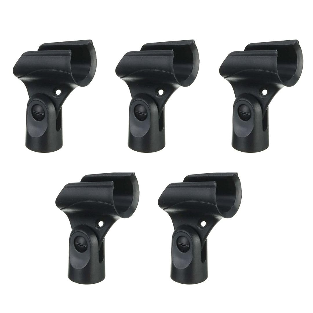 kh Universal Microphone Clip Holder with 5/8" Thread – Adjustable Mic Clip for Wired Handheld Microphones, Compatible with Most Dynamic Vocal Mics, Pack of 5 (Mic Clip-2)-image-24