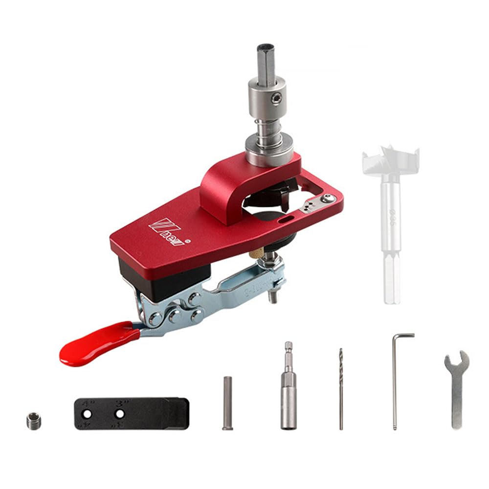 Irfora Utensile per trapano a cerniera da 35 mm, perforatore a cerniera, lavorazione del legno, guida per foratura, localizzatore con dispositivo, apertura a foro in metallo