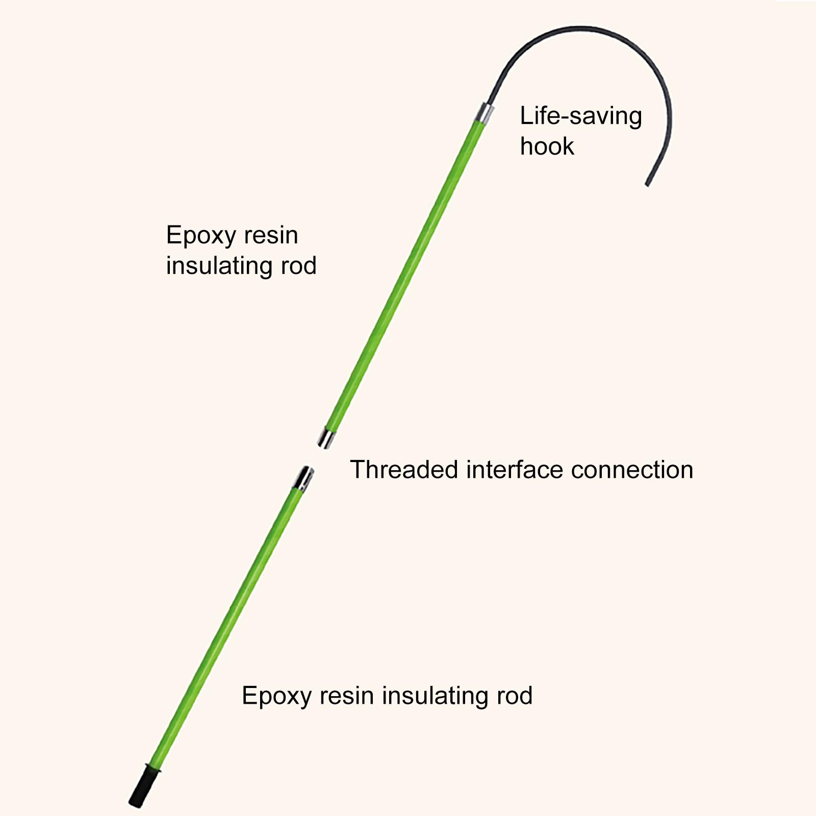 Este Gancho de Rescate Aislado Desmontable, Herramienta de Seguridad eléctrica con Poste de epoxi, pértiga Aislante portátil con Bolsa de Almacenamiento para Rescate de Alto Voltaje