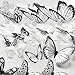 MYBF 72er 3D Schmetterlinge Deko Wanddeko Schwarz Weiß Wand Schmetterling Wandsticker Fenster Möbel Basteln Geburtstag Hochzeit Tischdeko Wandtattoo  für Wohnzimmer Schlafzimmer Kinderzimmer