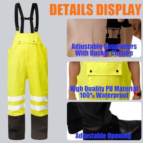 Image of Rizzon Rain Suits for Men Women Waterproof Heavy Duty Rain Gear Hi-Vis Rain Jacket & Pants for Fishing, Camping