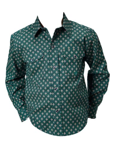 ROPER Western Shirt Boys L/S Cross Walk Forest 03-030-0225-1001 BU