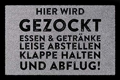 Interluxe Fußmatte mit Spruch - Hier Wird gezockt - 40x60cm Fussmatte als Geschenk für Gamer,...