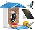 Bird Feeder with Camera, 2.5K HD Smart Bird Feeder Cam Outdoor with AI Recognition, Instant Arrival Alerts, Auto Capture Birds Videos, IP66 Waterproof Solar Powered, Ideal Gift (Blue)