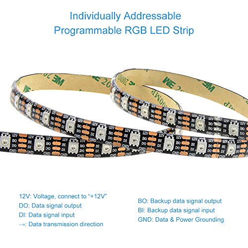 Tira LED WS2815 RGB 16.4FT 12V IP65 Impermeable miniatura 3