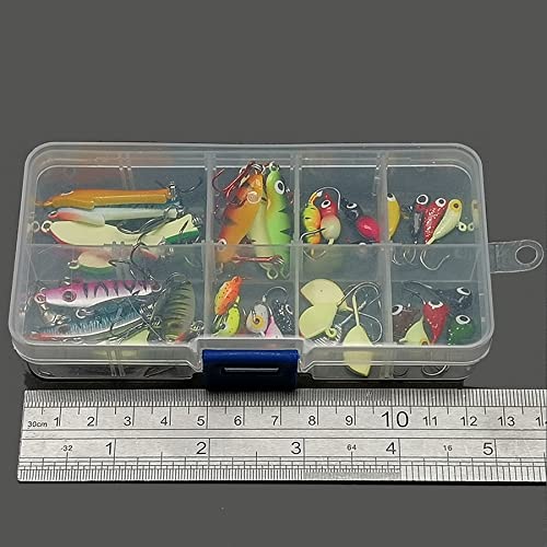 Anzuelo 36pcs Spinner/Artificial/Duro/Cuchara Lote de Cebo Lote Invierno/Hielo Lure/HOOY/Tackle/Balancer/Wobbler for Pike/Fish Metal Jig Head (Color : White)