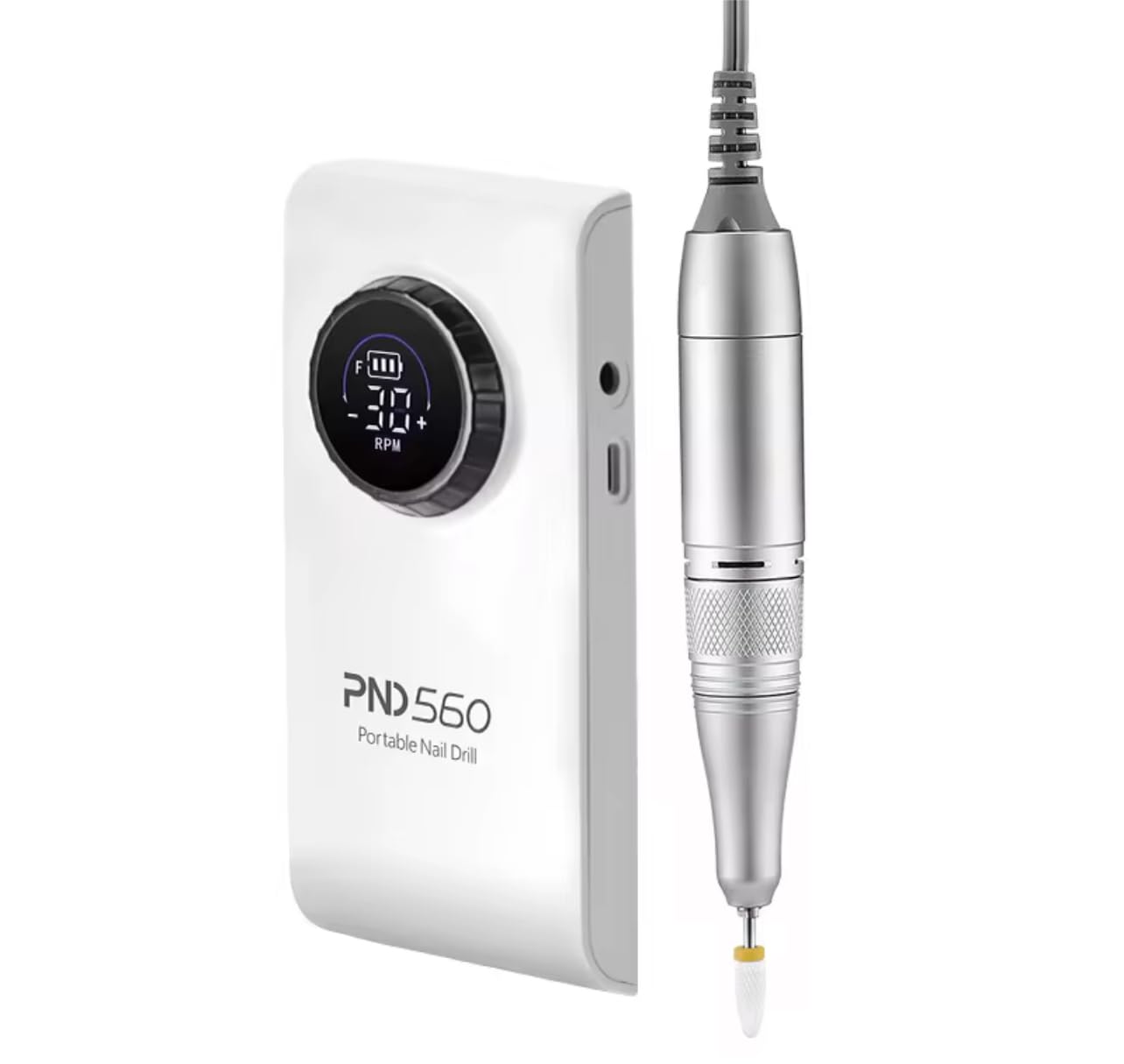 Fresa per Unghie Professionale 30000 RPM - Trapano Unghie Elettrico Portatile Senza Fili - 18W Potente e Ricaricabile con Display LCD - Kit Manicure e Pedicure per Gel, Acrilico e Semipermanente