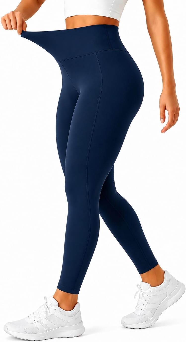 High Waisted Buttery Soft Leggings for Women-Butt Lifting No Front Seam Tummy Control Workout Gym Yoga Pants with Pocket