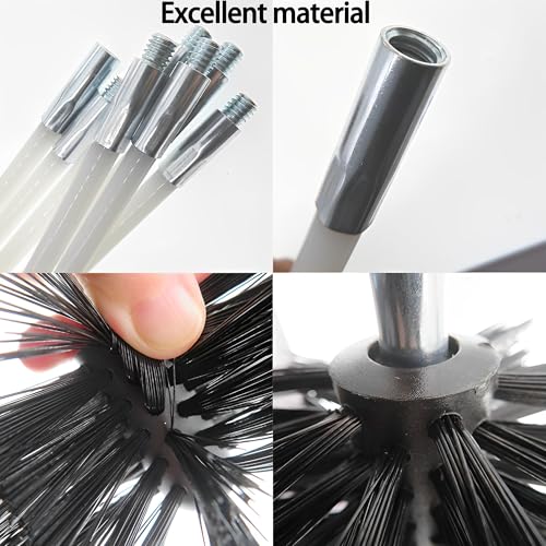 CXAFQ 12 Pcs Chimney Cleaning Brush Kit, Flexible Chimney Sweep Kit, Sink Unblocker, Suitable for Chimneys Hood Ducts - Image 3