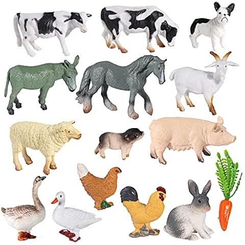SIENON 15Pcs Realistic Mini Farm Animal Figures Cover
