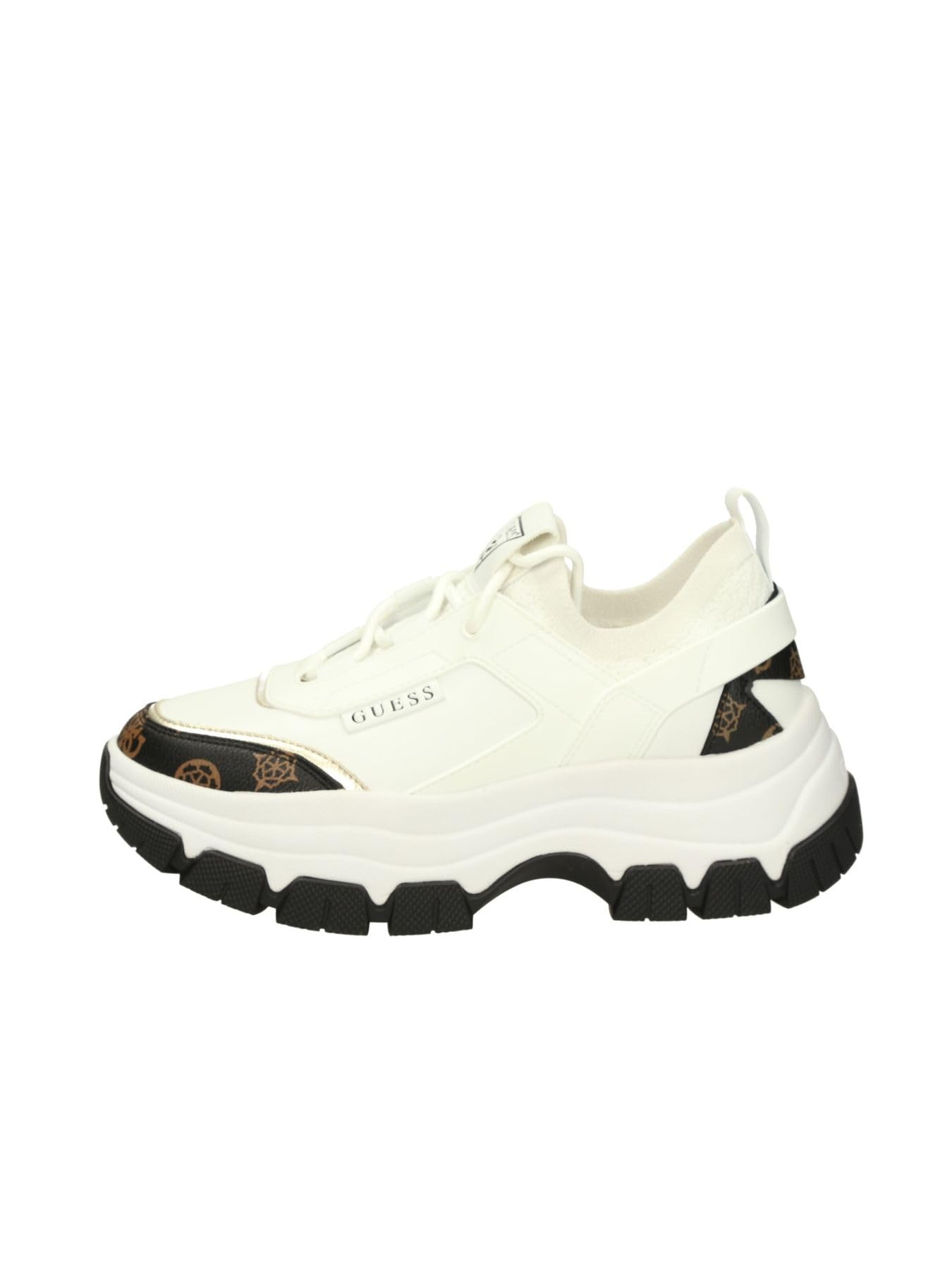 GUESS FL8BYDSMF12WHIBR Zapatillas casual para mujer, Color White Brown, Talla 40