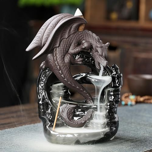 Encens à refoulement en céramique avec brûleur d'encens dragon