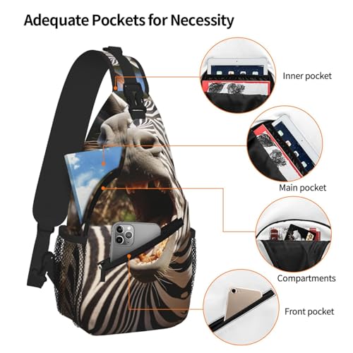 Bolso Sling para Mujer y Hombre Mochila Casual Negra miniatura 5