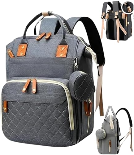 [Vídeo] Mochila Maternidade Impermeável Térmica Bebê Menino Menina, Grande Capacidade. CodaTech Luxo (CINZA)