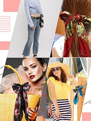 Giegxin 8 Pcs 35" Large Silk Head Scarves for Women Square Satin Head Wraps Hair Scarf Headband Bandanas Kerchief4