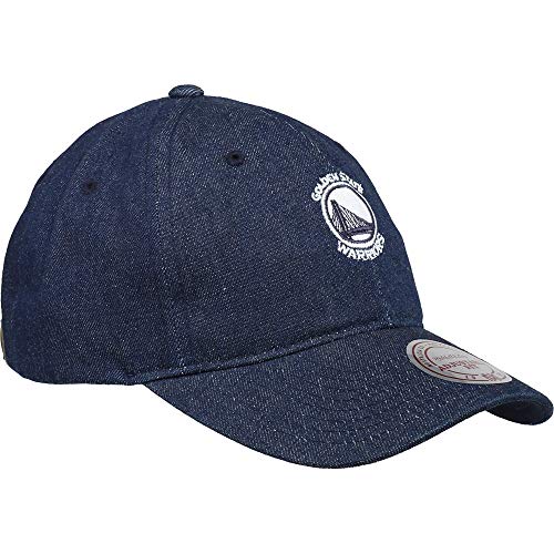 Mitchell & Ness Golden State Warriors Hat, Cap Strapback Denim Strapback DC2601 Blue (One Size)