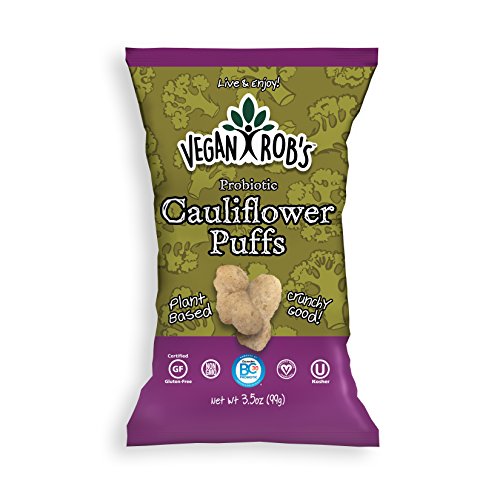 Vegan Rob's Puffs, Cauliflower | Gluten-Free Snack, Plant Based, Vegan, Zero Trans Fats, Non GMO | 3.5 Ounce Bags (12 Count)