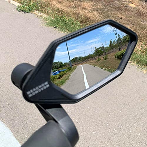 Image of New Bar End Bike Mirror, Crystal UHD Automotive Grade Glass Lens E-Bike Mirrors, Scratch Resistant, Safe Rearview Mirrors, (Silver Right Side) ME-022RS