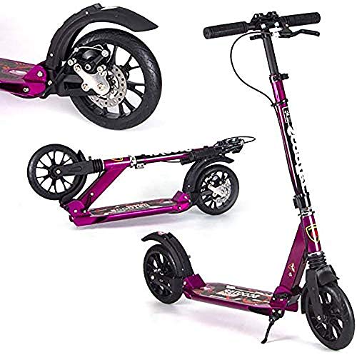 Review SLRMKK Kick Scooters, Foldable Adults Scooter with Discbrakes, Commuter Scooter with Big Whee...