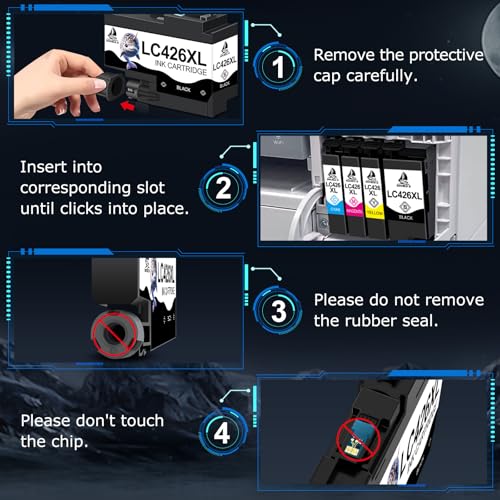 DOUBLE D LC426XL Ink Cartridges Multipack for Brother LC426 LC426XL LC 426 LC-426XLVAL Ink Cartridges Compatible with Brother MFC-J4335DW MFC-J4340DW MFC-J4535DW MFC-J4540DW Printers (4 Pack) - Image 5
