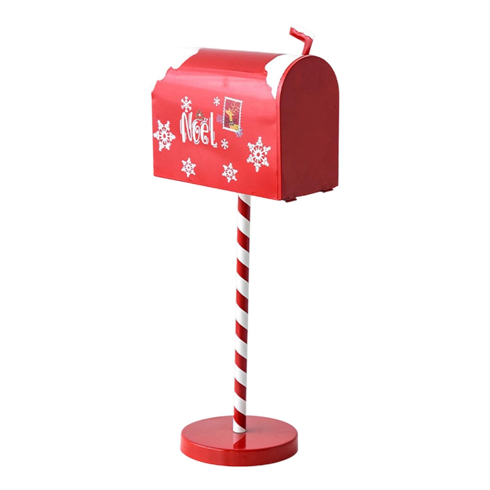 F Fityle Boîte aux Lettres de Noël en Fer, Facile à Installer, Boîte à Cartes de Vœux, Décoration de Porte d'Entrée avec Support, Collecteur de Messages Festifs, pour Intérieur et Extérieur, 22cmx50cm