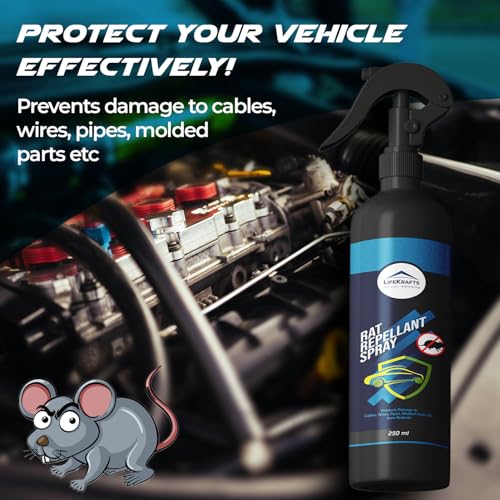 Image of Lifekrafts Car Rat Repellent Spray - Effective, Hassle-Free & Long-Lasting Protection (250ml)