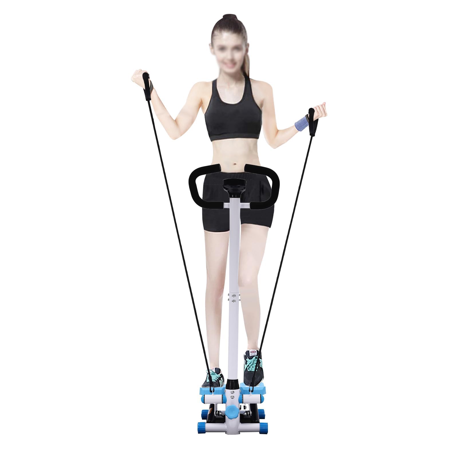Stepper Fitness Casa Step Palestra Attrezzi Palestra Casa Glutei E Gambe Stepper con Manubrio Regolabile, Ed Elastici
