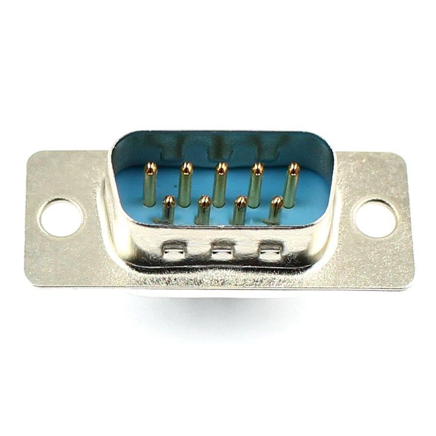 100 Pcs D-SUB DIP 9 Pin Male Solder Type Straight Round Pin Adapter Connector Socket 2 Rows
