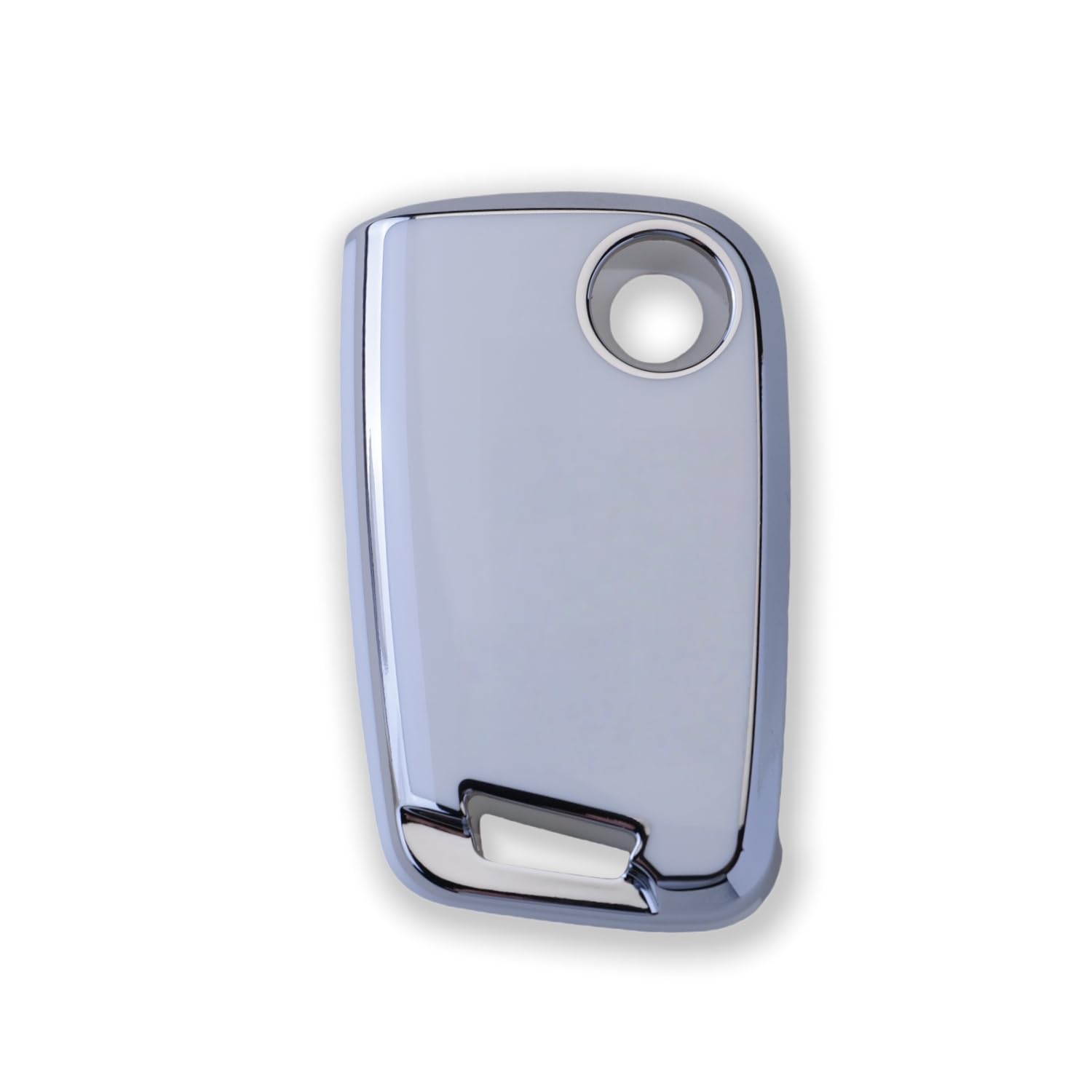 RUXYAXFOL TPU custodia per chiavi auto, adatta per VW Touareg Touran Seat Leon Fabia Ibiza Skoda Fabia Octavia Superb Polo Golf 7 Mk7 custodia chiavi auto, 2 pezzi, bianco argento