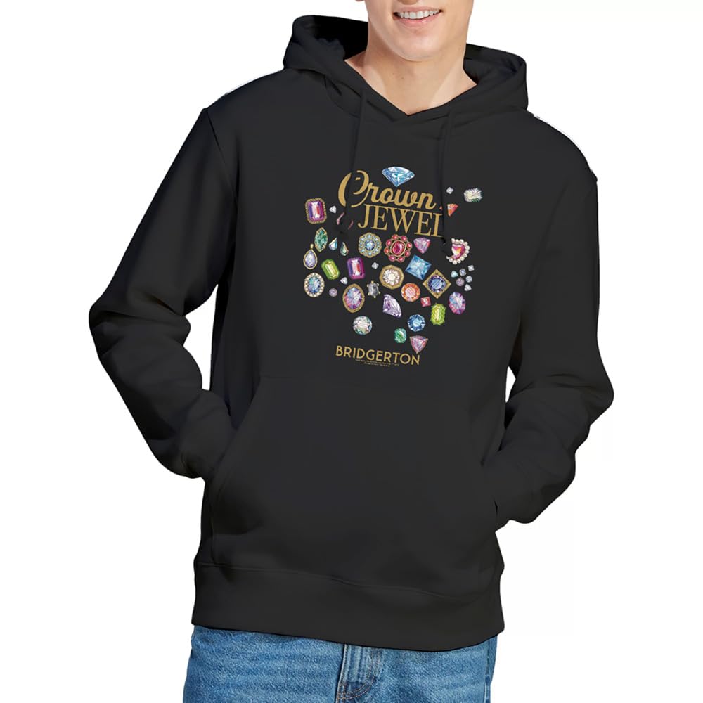 Bridgerton Crown Jewel Unisex Hoodie, Black, X-Large