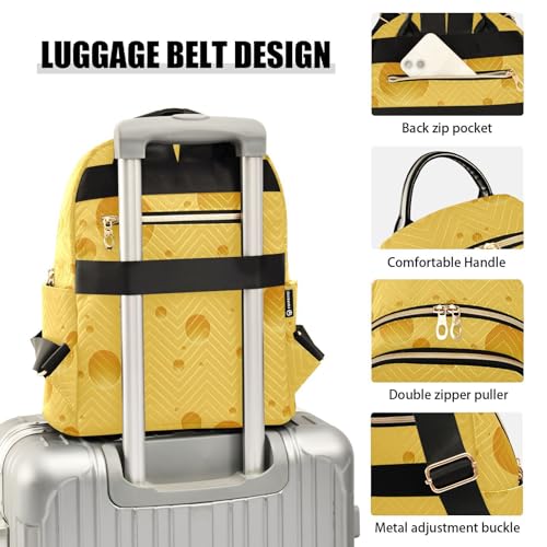 Image of Mini Backpack Cheese Pattern Fashion Backpack Purse for Women,Handbag Shoulder Bag Casual Daypack, Ladies Gift for College Work(S)