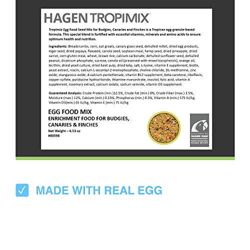 Tropimix Egg Food Mix Enrichment Food for Budgies, Canaries & Finches - 185 g (6.53 oz) - Image 3