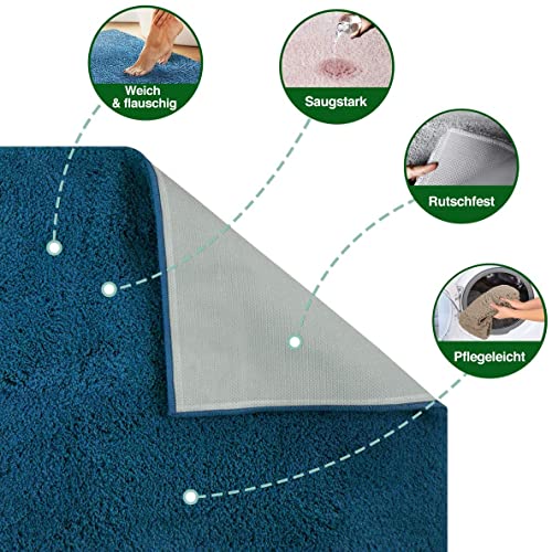 casa pura Badematte Hochflor Sky Soft | Weicher, Flauschiger Badezimmerteppich in Shaggy-Optik | Badvorleger rutschfest… – Bild 4