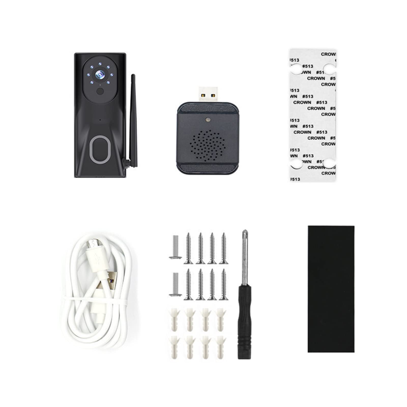 Videoportero con cámara de alta definición, Tuya Smart Home Video Timbre Cámara Al aire libre Timbre inalámbrico Intercomunicador for protección de seguridad del hogar Timbre de la puerta Audio claro,